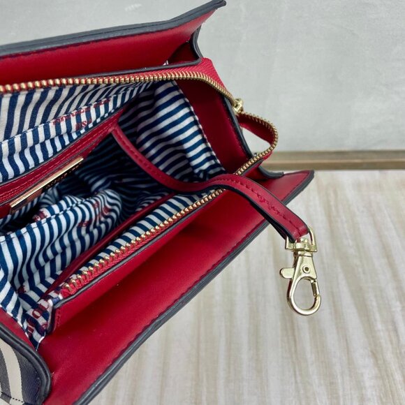 Nicole Lee Handbag "Judith Loves Flowers" Glasses & Stripes Red White Blue RARE - Picture 8 of 12